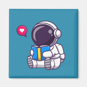 Íman Astronauta lendo livro crianças bonitinhas