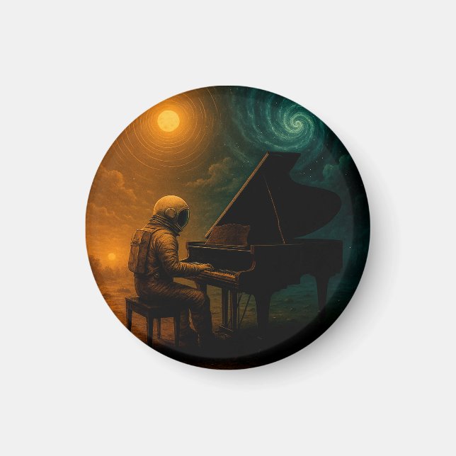 Íman Astronauta Tocando Piano na Realidade Dividida - S (Frente)