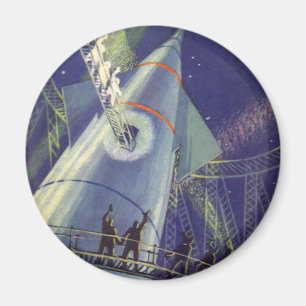 Íman Astronautas de Ficção Científica Vintage em Nave E
