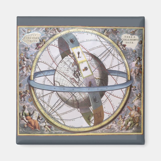 Íman Astronomia de Vintage, Celestial, por Andreas Cell (Frente)