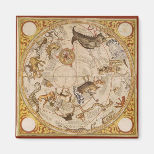 Íman Astronomia do Vintage, Mapa Celestial do Planisphe