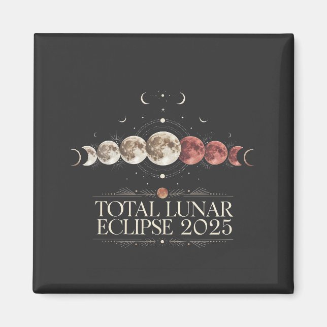 Íman Astronomia Total Lunar Eclipse 2025 Noroeste dos E (Frente)