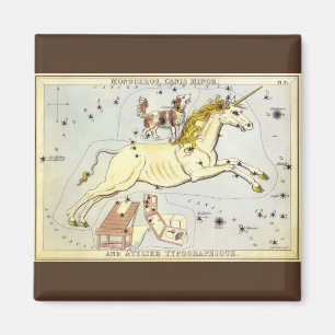 Íman Astronomia Vintage, constelação Monoceros Unicorn
