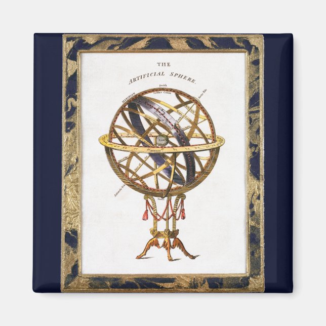 Íman Astronomia Vintage, Esfera Artificial ou Armilioná (Frente)