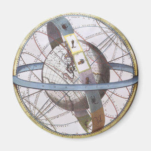 Íman Astronomia Vintage, Planisfera Celestial Zodíaco