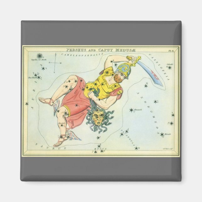 Íman Astronomia vítrea, Perseu e Caput Medusa (Frente)