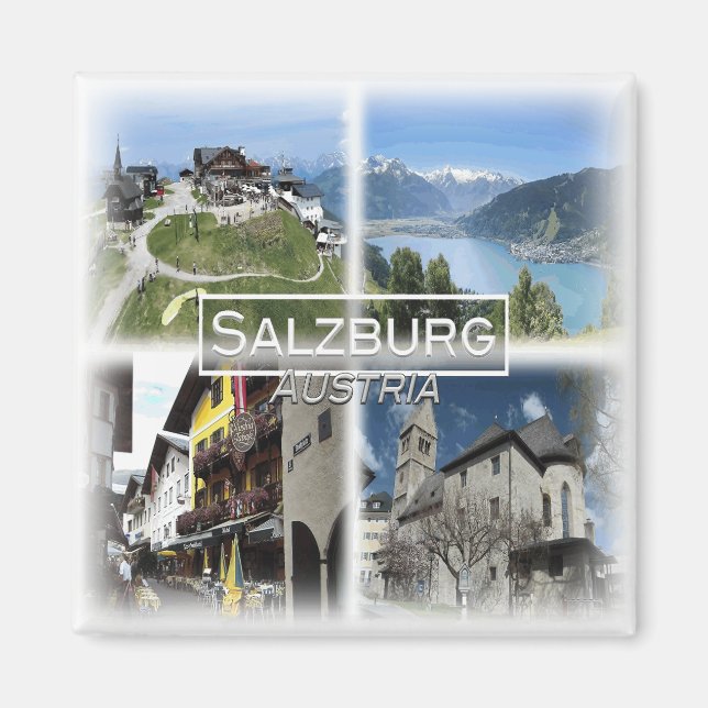 Íman AT0023 Europa, Áustria, Salzburgo, Zell am, Fridge (Frente)