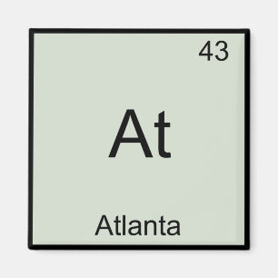 Íman At - Atlanta City Chemistry Element Symbol T-Shirt