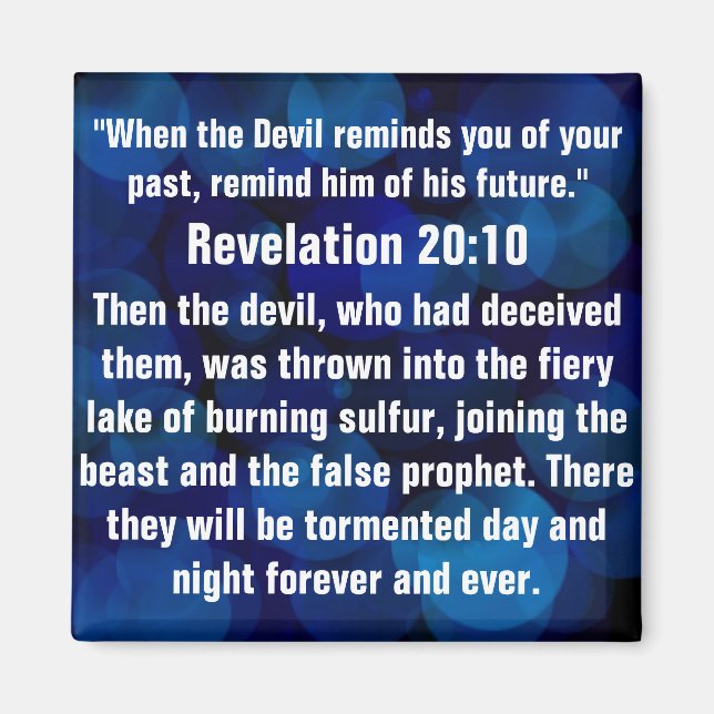 Íman Ataque espiritual bíblia Verso Revelação 20:10 (Frente)