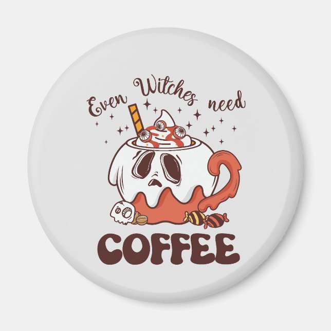 Íman Até Bruxas Precisam De Café (Frente)