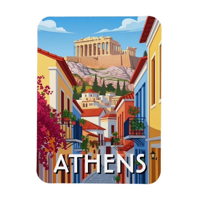 Íman Atenas Grécia Plaka Viagem (Vertical)