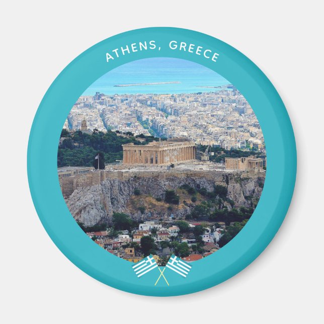 Íman Atenas, Grécias (Acrópole e mar) (Frente)