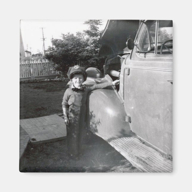 Íman Atendedor de Estação de Gás Retroativa de 1950 (Frente)