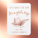 Íman Atire na Rosa da Nave Cruise Group Girl<br><div class="desc">Este design foi criado através da arte digital. Pode ser personalizado na área fornecer ou personalizar escolhendo o clique para personalizar mais opções e alterando o nome, as iniciais ou as palavras. Você também pode alterar a cor e o estilo do texto ou excluir o texto de um design de...</div>