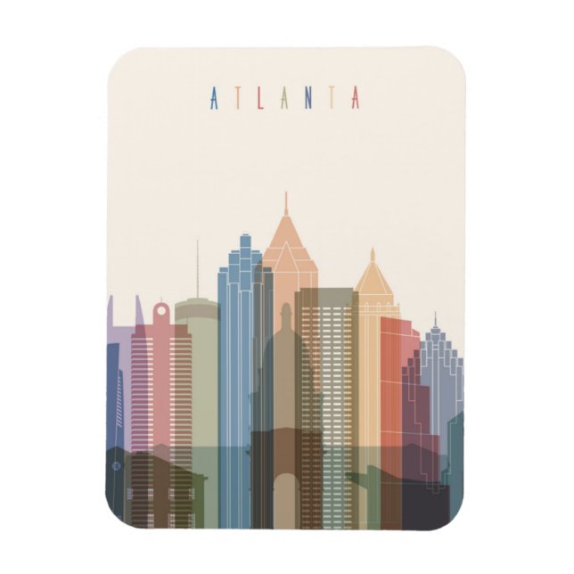 Íman Atlanta, Geórgia | Linha Skyline Cidade (Vertical)