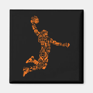 Íman Atleta de Esporte Vintage, jogador de basquete