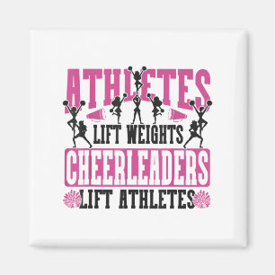 Íman Atletas de Cheer Cheerleading Levantam Pesos Cheer