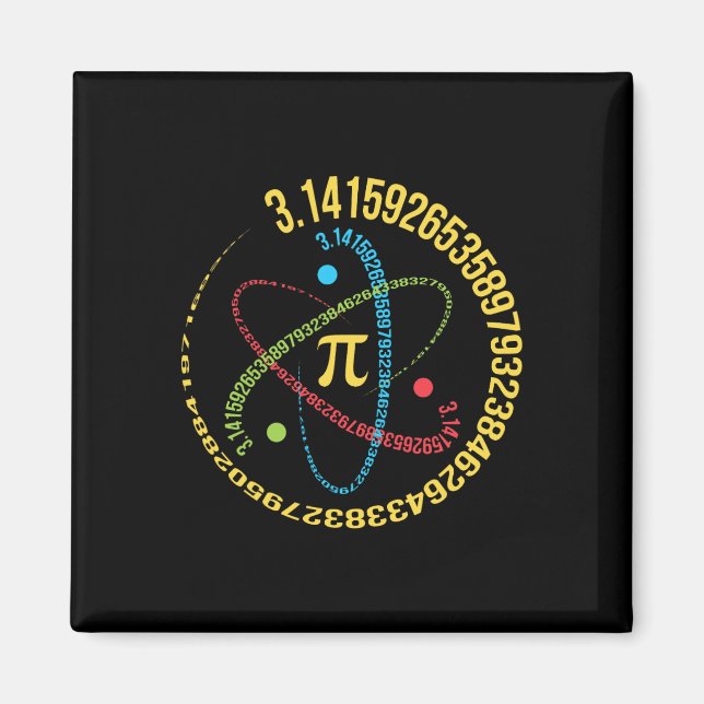 Íman Atom Pi Math Science Stem Oferece 3,14 Pi Day (Frente)
