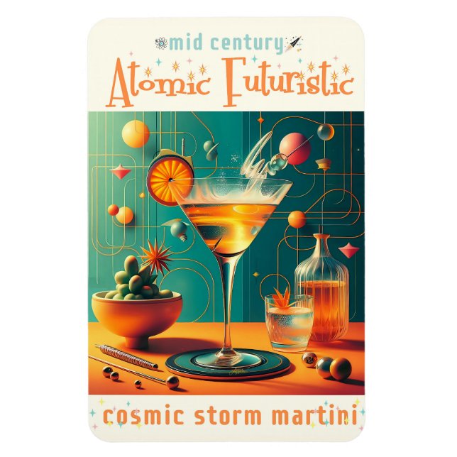 Íman Atomic Futuristic Cosmic Storm Martini (Vertical)
