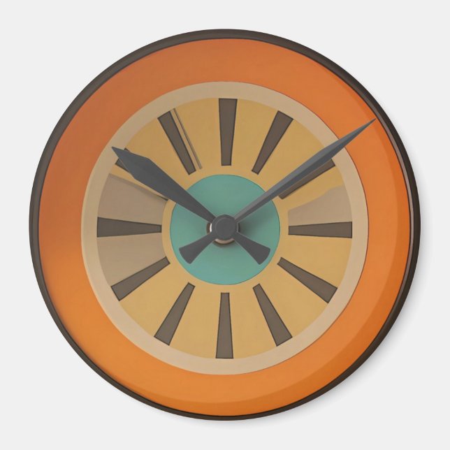 Íman Atomic Futuristic Orange Slice Clock Image (Frente)