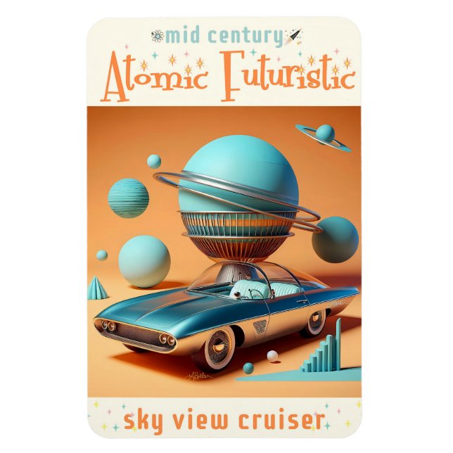 Íman Atomic Futuristic Sky View Cruiser Car  (Vertical)