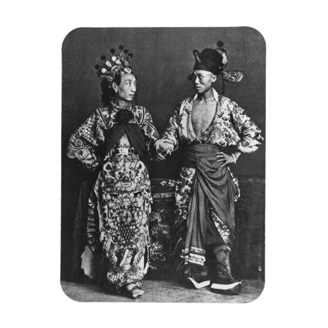 Íman Atores chineses, c.1870 (foto b/w) (Vertical)