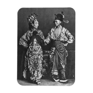 Íman Atores chineses, c.1870 (foto de b/w)
