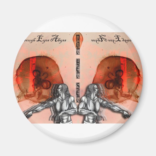 Íman "Através do Abismo dos Olhos" Merch (Frente)