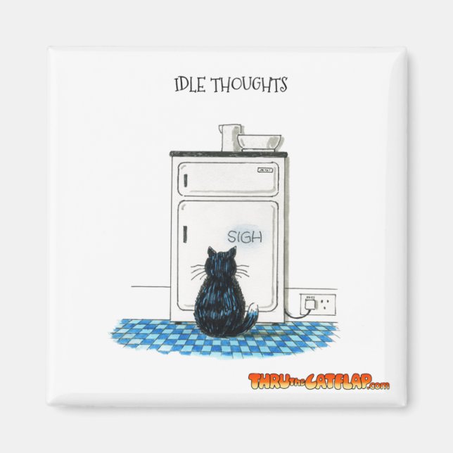 Íman Através Do Magnete Do Cat Flap - "Pensamentos Inat (Frente)