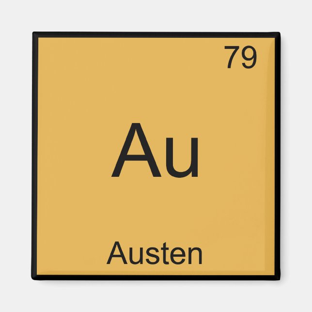 Íman Au - Austen Funny Chemistry Elelement Symbol T-Shi (Frente)