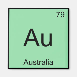 Íman Au - Austrália Símbolo de Elemento Químico Auss
