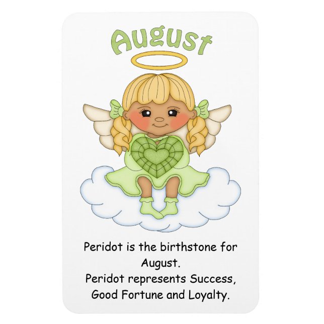 Íman August Birthstone Angel Blonde Premium Magnet (Vertical)
