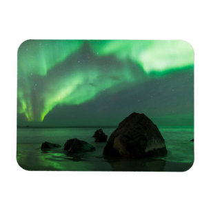 Íman Aurora Boreal   Praia Lofoten Noruega