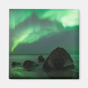 Íman Aurora Boreal   Praia Lofoten Noruega