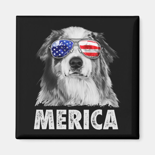 Íman Aussie australian shepherd 4 de julho merica (Frente)