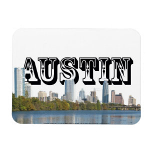 Íman Austin TX Skyline com Austin no Sky Magnet