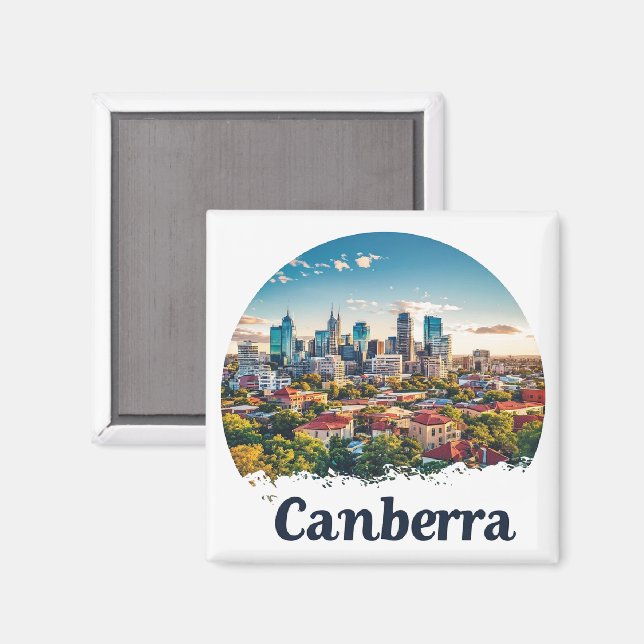 Íman Austrália Canberra Cidade Pôr do Sol 🌅 (Front/Back)