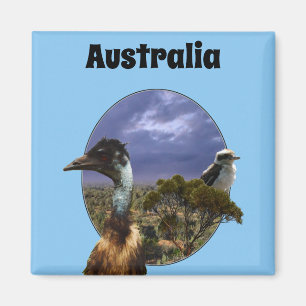 Íman Australiana Kookaburra E Emu, Imã de geladeira