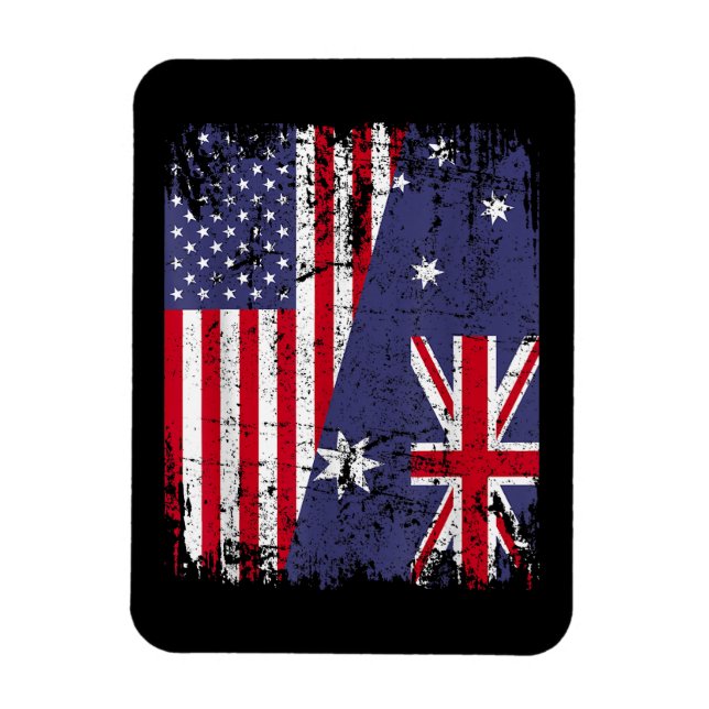 Íman AUSTRALIANA ROOTS Half American Flag AUSTRÁLIA (Vertical)