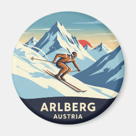 Íman Austria Arlberg Skier Skiing