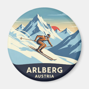 Íman Austria Arlberg Skier Skiing