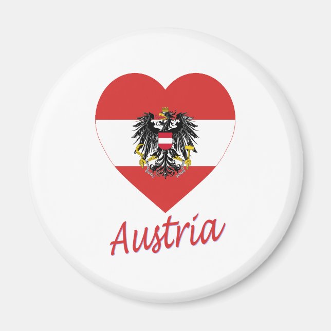 Íman Austria Flag Heart (Frente)