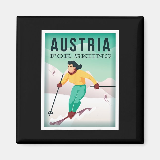 Íman Áustria Para Pistensau De Esqui E Skihaserl (Frente)