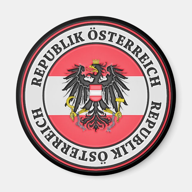 Íman Áustria Round Emblem (Frente)