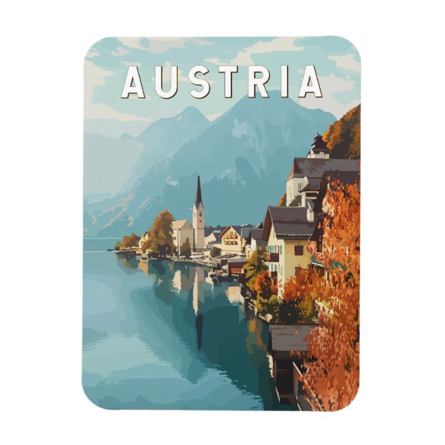 Íman Austria Viagem Art Vintage (Vertical)
