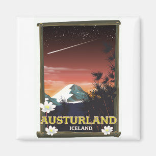 Íman austurland Islândia poster de viagem da Islândia
