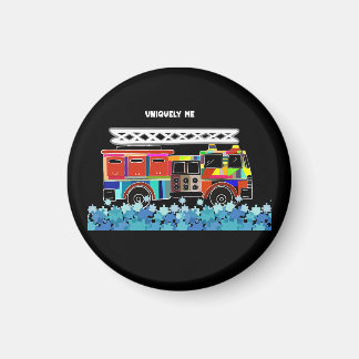 Íman Autism Firecaminhão quebra-cabeça