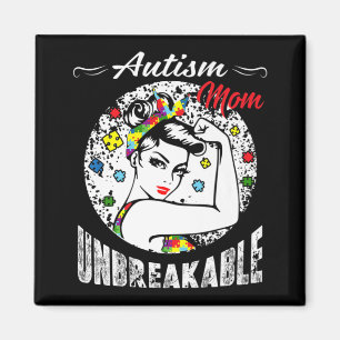 Íman Autism Mom Unbreakable  Autism Awareness Gifts  