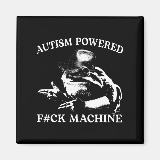Íman Autism Powered F#ck Machine Engraçado Sapo de Memó (Frente)