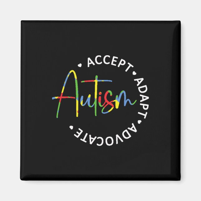 Íman Autismo Accept Adaptar Advocate Leve Longa (Frente)